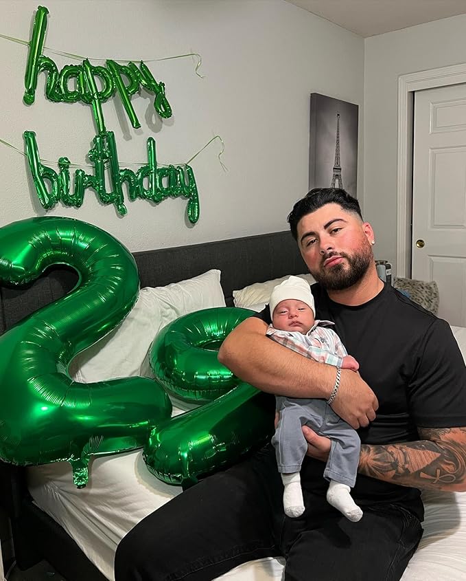 Dark Green Number 9 Balloon 40 Inch, 9th Birthday Party Decorations for Children, Giant 9 Foil Balloon for Party Supplies