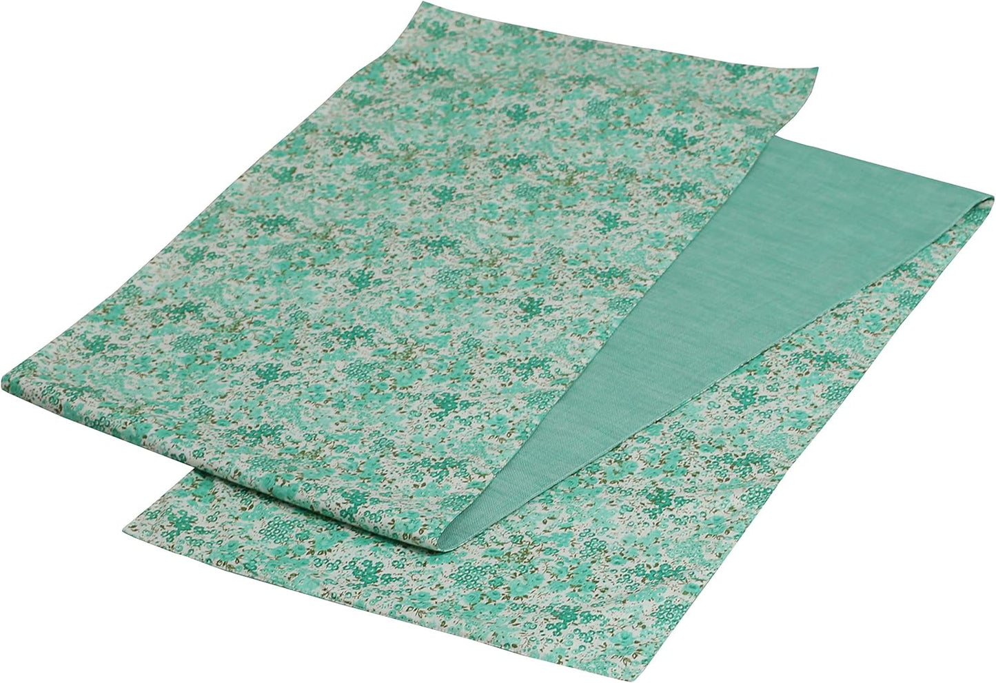 Indtresor Indian Heritage Fabric Cotton Table Linen Reversible Set Runner Napkins Mats in Green