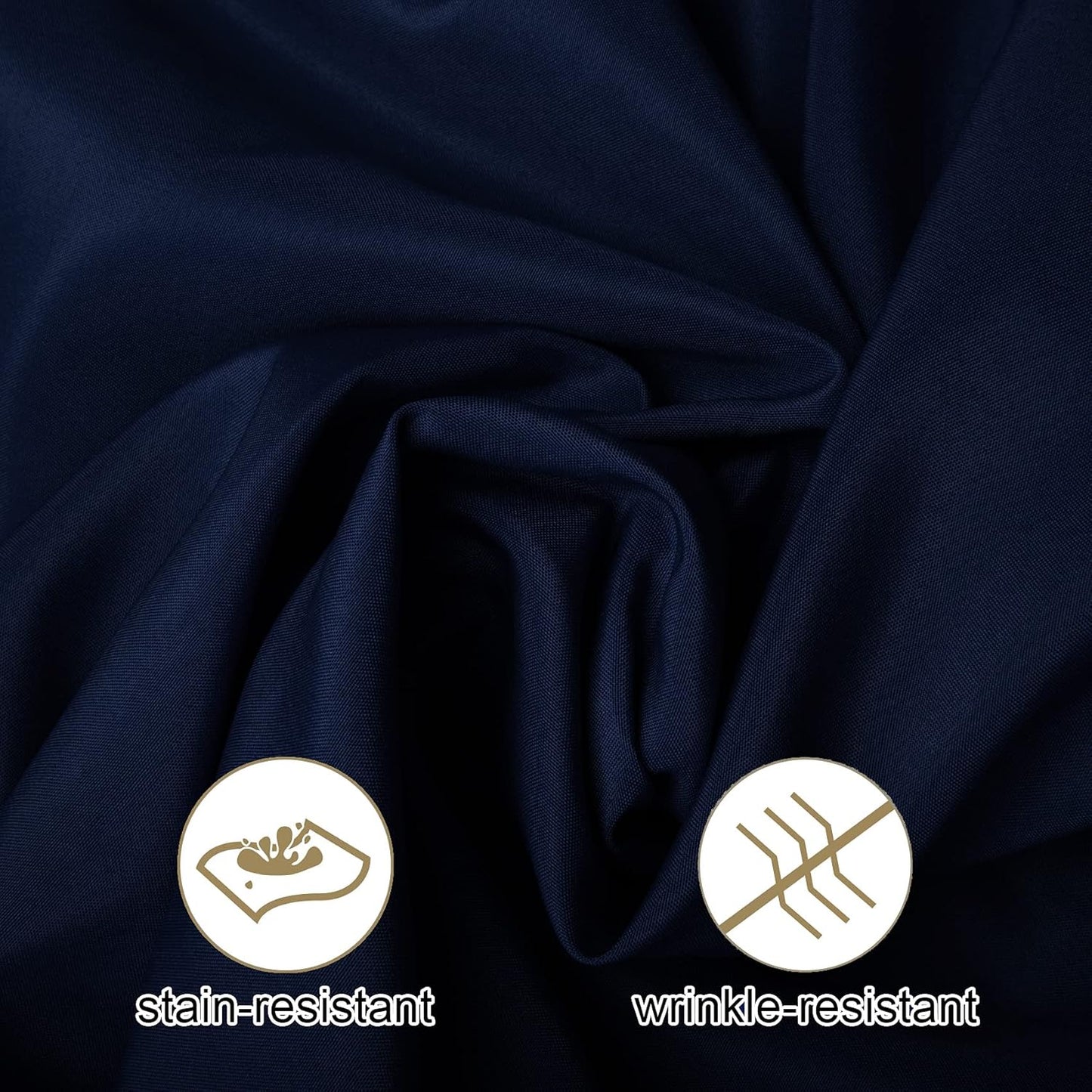 Ascoza 2pack 90x132 Inch Navy Rectangular Tablecloth 8 Feet Table Cloth in Polyester Fabric for Wedding/Banquet/Restaurant/Parties