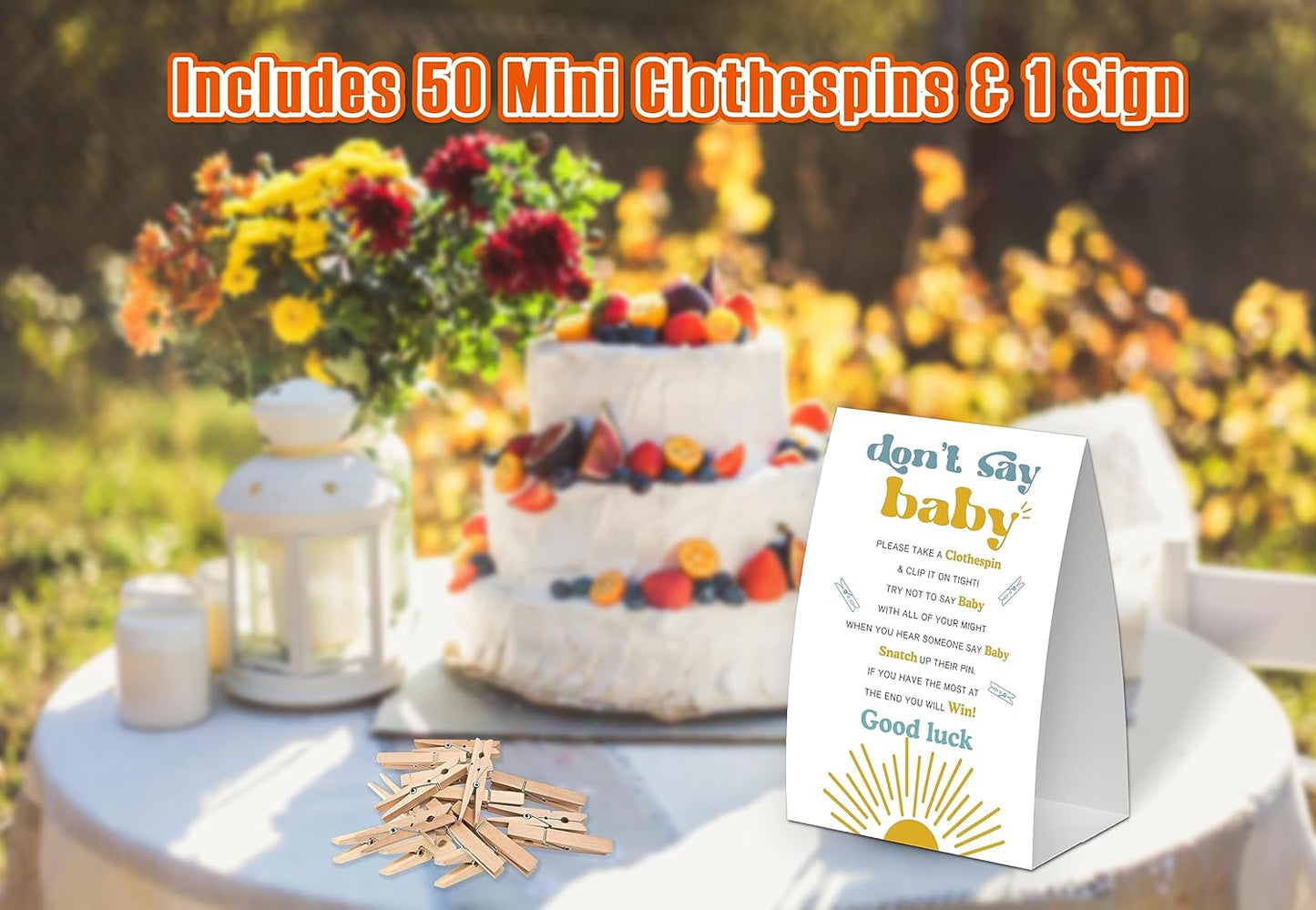 Sunshine Shower Decorations,Don't Say Baby Baby Shower Game,Gender Neutral Baby Shower Decorations,Small Clothespin Game,Baby Shower Ideas,Baby Shower Games 50 Guest,Fall Party Games
