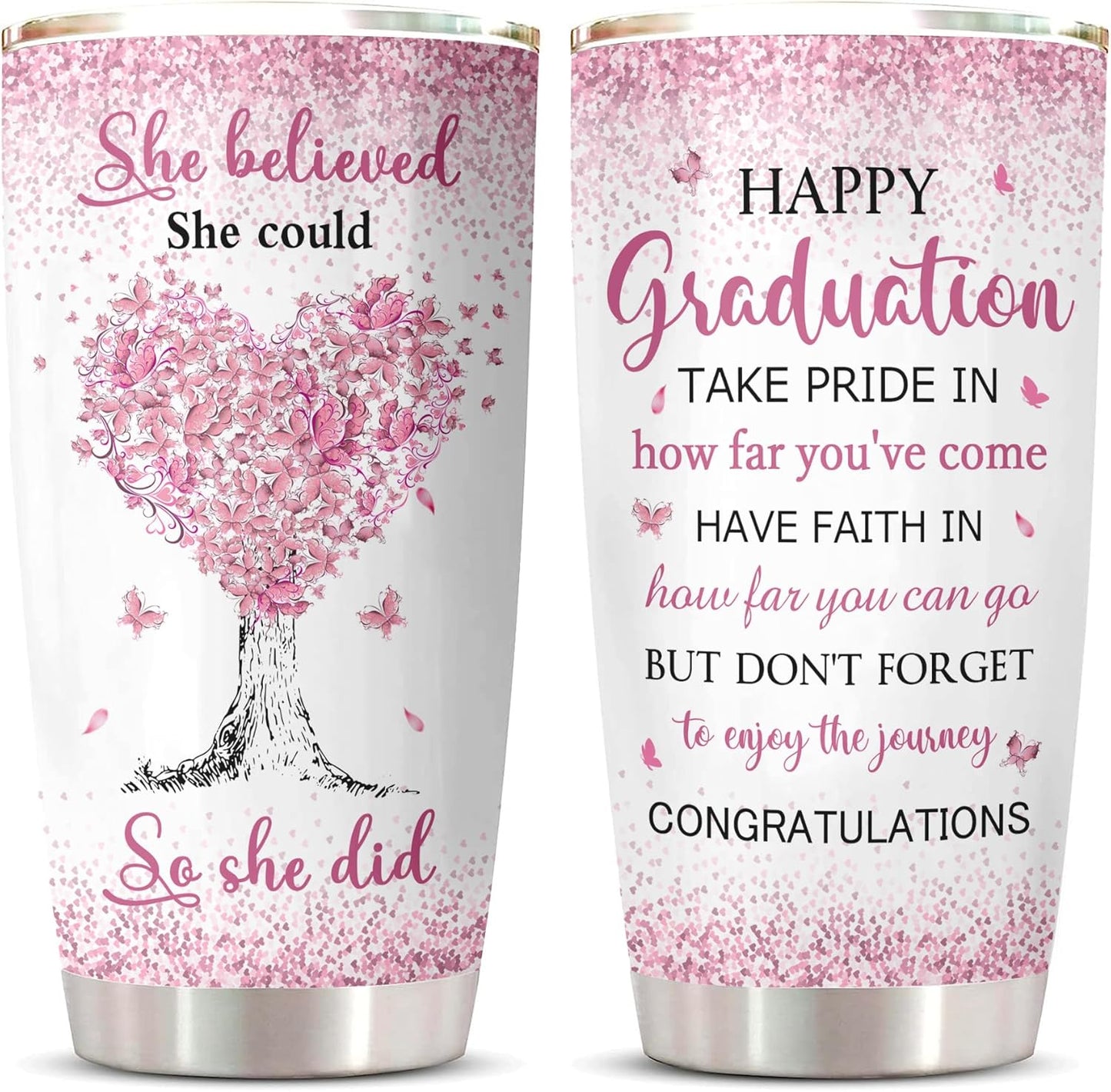 ZANIION Graduation Gifts Tumbler 20oz 1PC, Graduation Gifts for Her 2025, College/High School Presents for Women, Graduate Decorations Class of 2025 Present, Masters/PHD Degree Graduate Cup