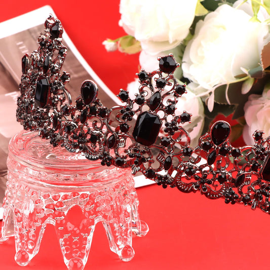 Didder Black Gothic Crown Queen Tiaras and Crowns for Women and Girls Halloween Costume Tiara Headpiece Hair Accessories