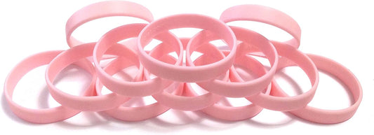 TheAwristocrat 1 Dozen (12) Multi-Pack Blank Rubber Wristbands Silicone Bracelets - Select from a Variety of Colors