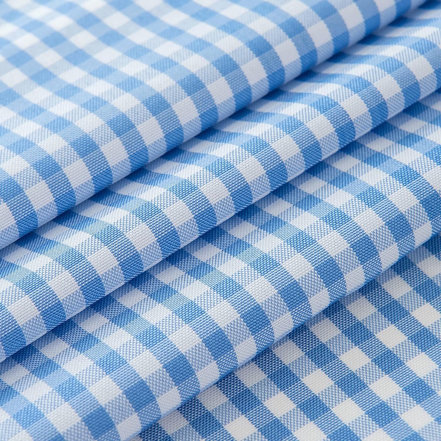 maxmill Checkered Square Tablecloth Stain Resistant Waterproof and Wrinkle Resistant Washable Heavy Weight Soft Table Cloth Gingham for Dining Room and Outdoor Use, 52 x 52 Inch Light Blue White