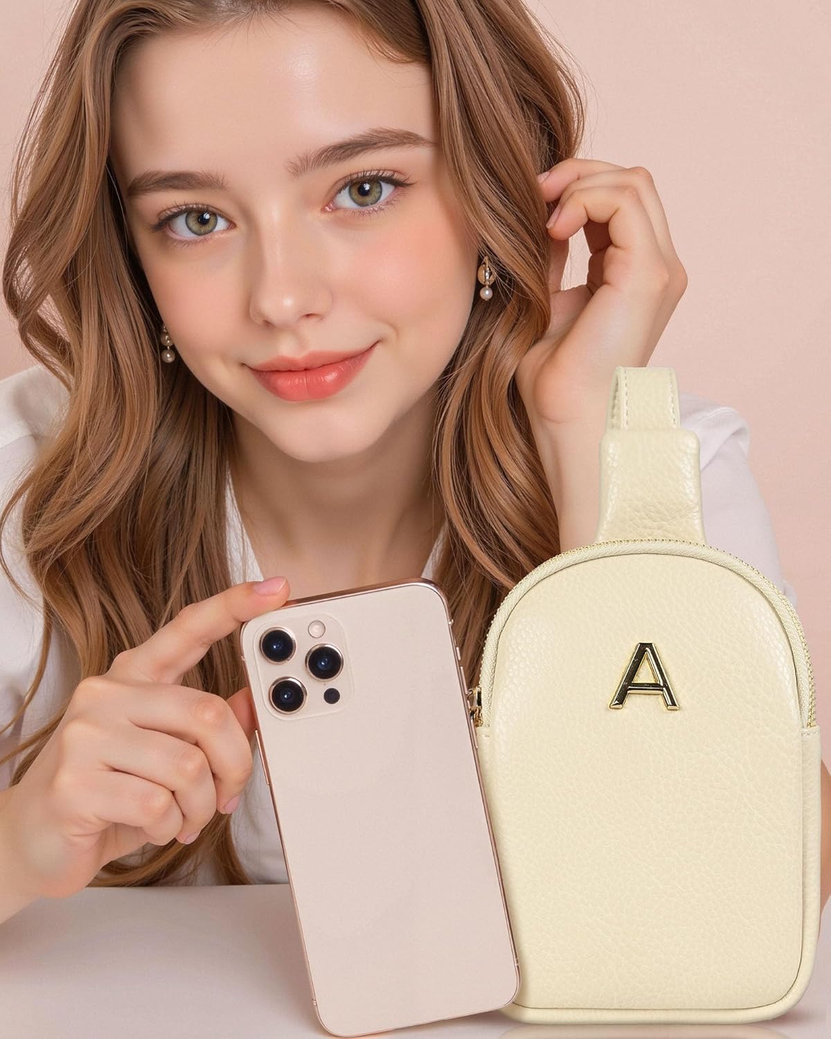 Personalized Gifts for Teenage Girls, Leather Waterproof Cross Body Purse, Small Cellphone Bag, Cool Trendy Stuff for Friends Daughter Granddaughter, Crossbody Bag with Initial Letter