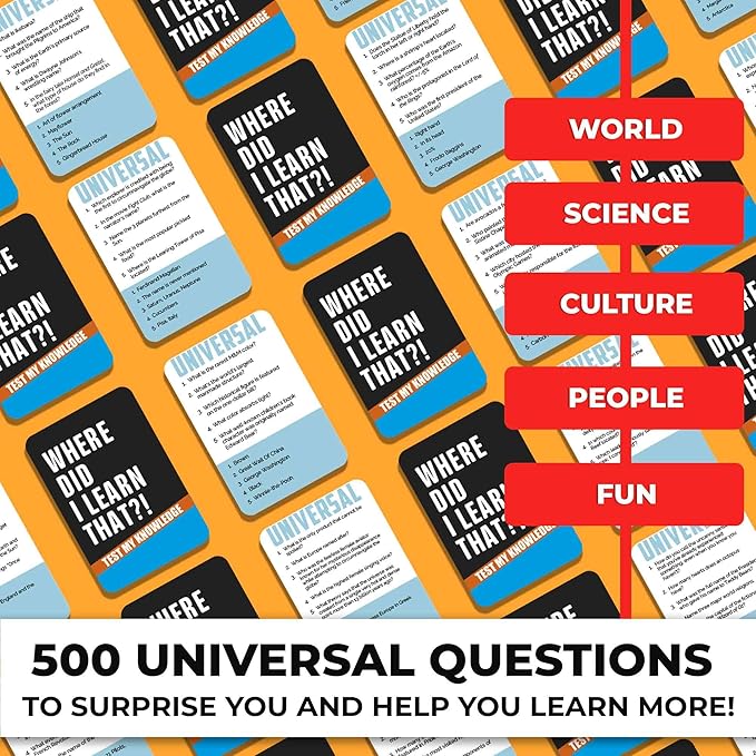 QUOKKA Trivia Games for Adults with 500 Questions - Fun Adult Board Game Trivia Cards for Teens, and Families – Trivia Cards with Answers – Great Board Games Trivia for Family Party and Game Night