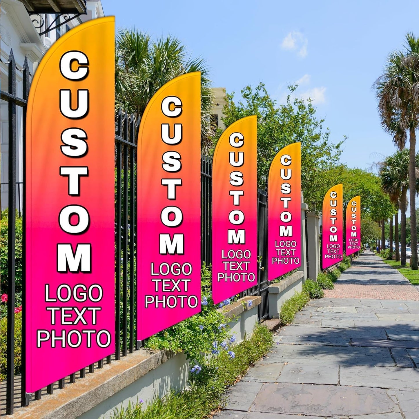 Custom Advertising Flags Custom Banner For Business, Personalized Single/Double Sided Feather Flags With Logo Text Photo, Buisness Open Flag Sign Customized Feather Flag