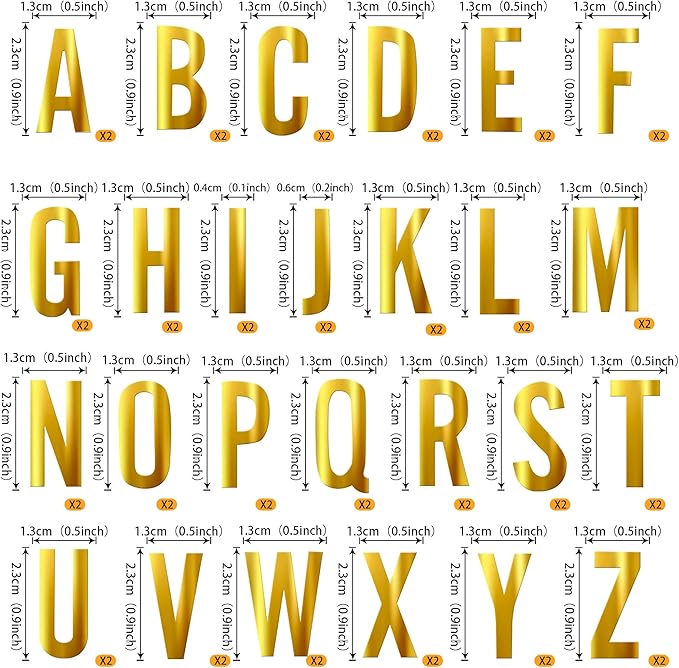 Rsstarxi 2 Pack Golden Alphabet Cake Topper A-Z Mirrored Acrylic Letters Cake Pick Personalized Name DIY Cake Decorations for Baby Shower Wedding Birthday Anniversary Party Cake Supplies