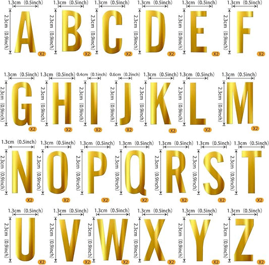 Rsstarxi 2 Pack Golden Alphabet Cake Topper A-Z Mirrored Acrylic Letters Cake Pick Personalized Name DIY Cake Decorations for Baby Shower Wedding Birthday Anniversary Party Cake Supplies