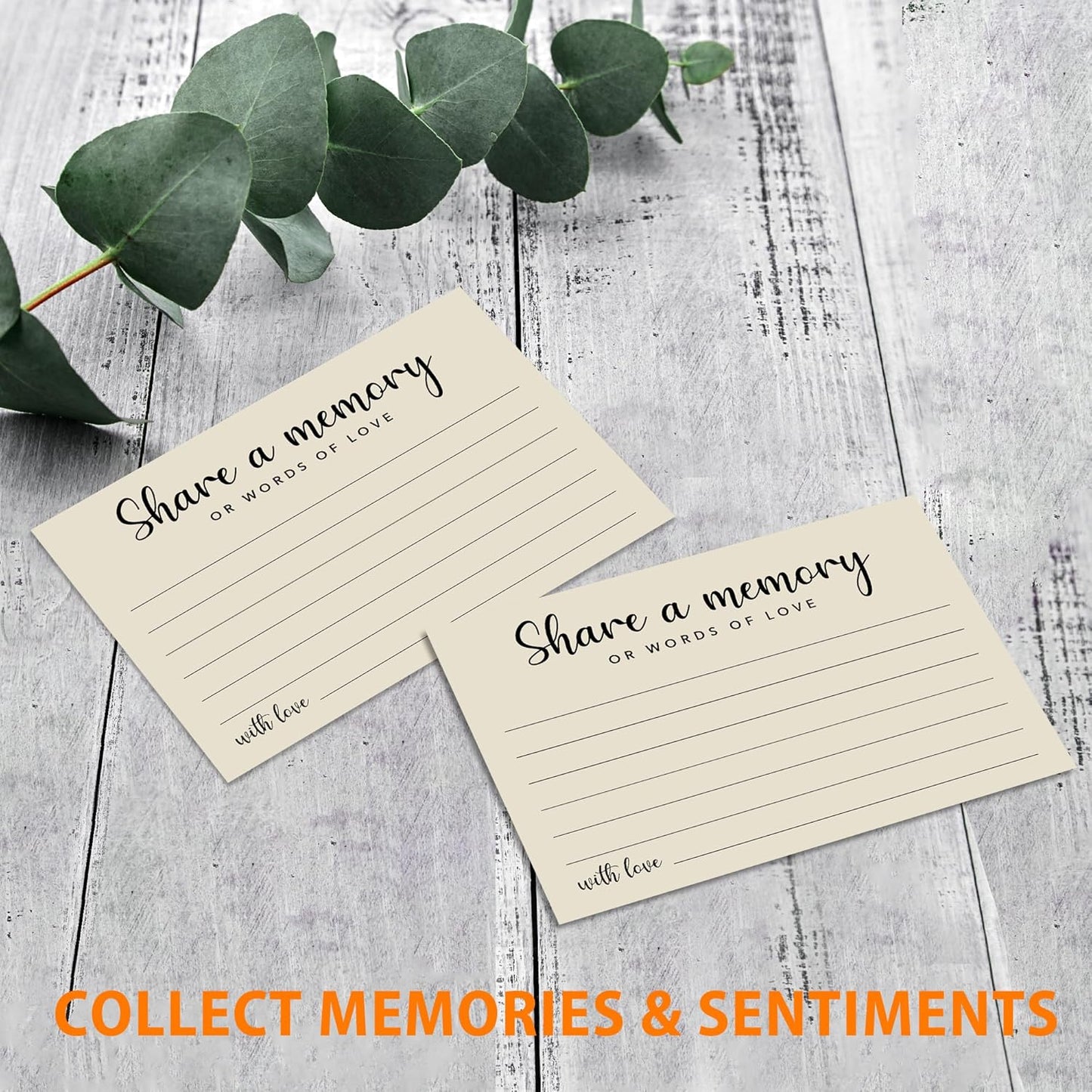 Share a Memory Cards for Celebration of Life, Graduation, Retirement, Birthdays, Guest Book Ideas, Funeral Sign In Book For Memorial Service, 4x6 Inches Set of 50 Pcs(Vanilla Cream) -A08