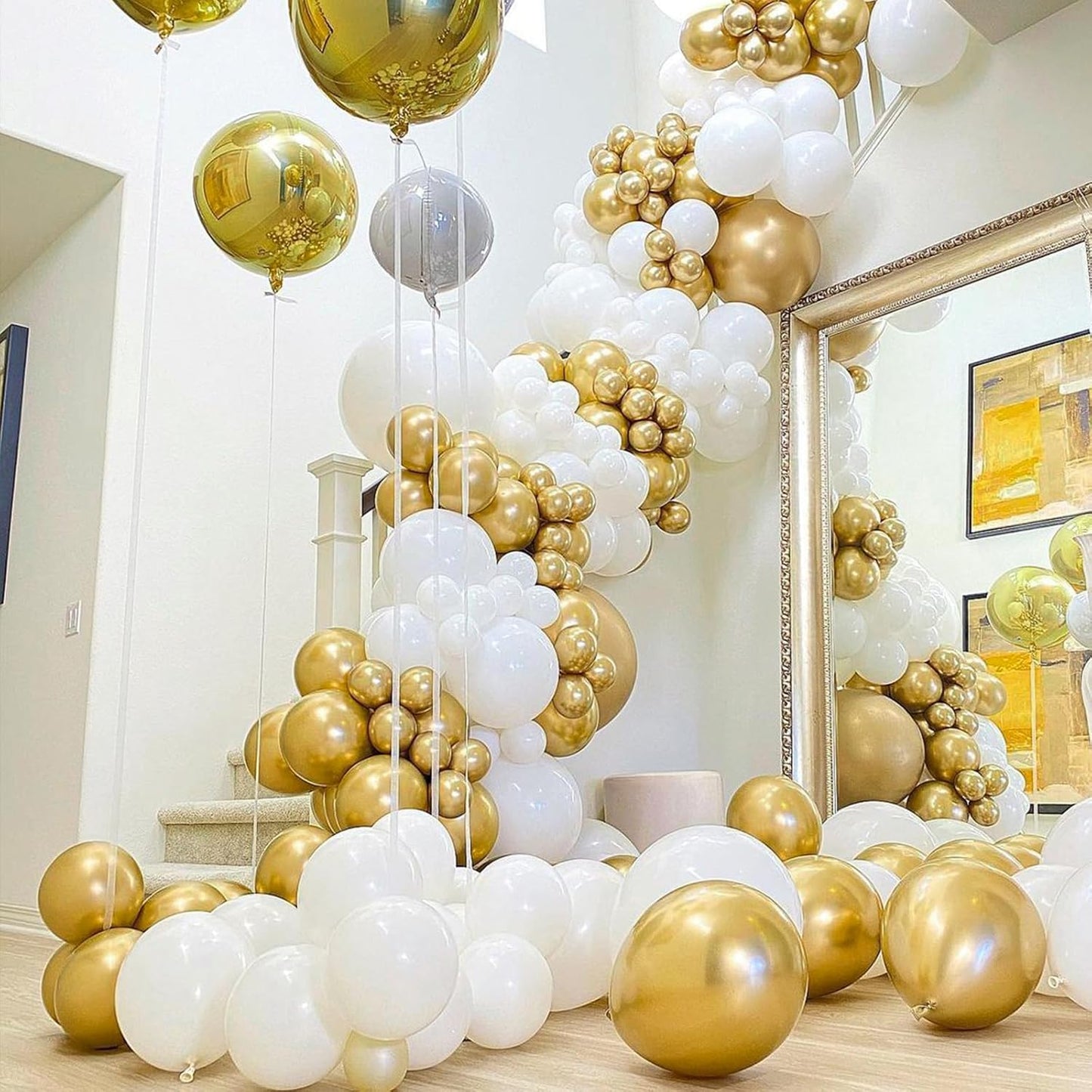 PartyWoo Metallic Gold Balloons 20 pcs 18 Inch Large Big Jumbo Giant Chrome Gold Latex Helium Balloons for Graduation Baby Shower Christmas Wedding New Year Birthday Party Decorations Gold-G101