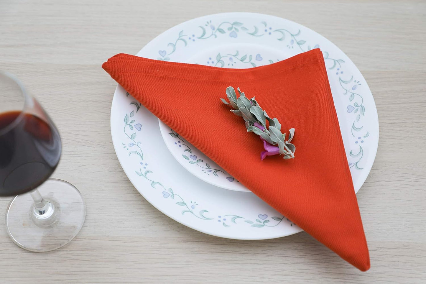 AMOUR INFINI Cotton Cloth Napkins Set of 12 - Soft Premium Dinner Napkins with Hemmed Edges, Hotel Quality 18x18 Inch for Home Dining, Table Decor (Orange)