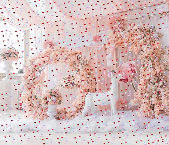 ONLYKXY 200Pcs 3.5cm Big Sponge Confetti Decor Glitter Flower Heart Shape Petals Table Decoration for Wedding Party Valentine's Day Scatter Ponge Petal Confetti (Mixed-color)