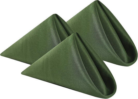 Cloth Napkins 17x17 inch Washable Polyester Dinner Napkins Soft Table Napkins for Wedding Party Dining Banquet(Willow,100PCS)