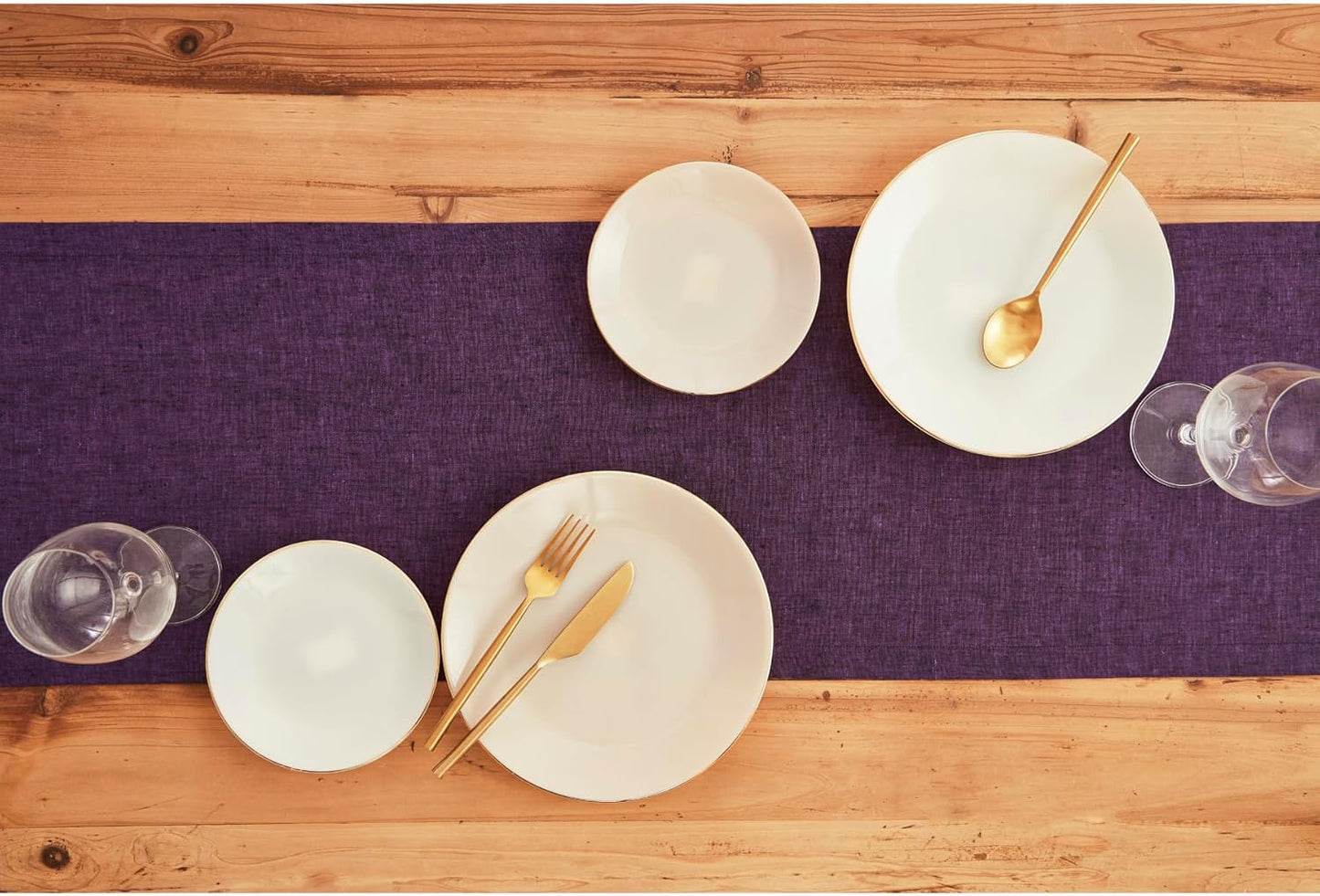 Solino Home Linen Table Runner 120 Inches Long - Athena, 100% Pure Linen Grape 14 x 120 Inch Table Runner for Dining, Fall, Autumn, Halloween, Thanksgiving, Holiday