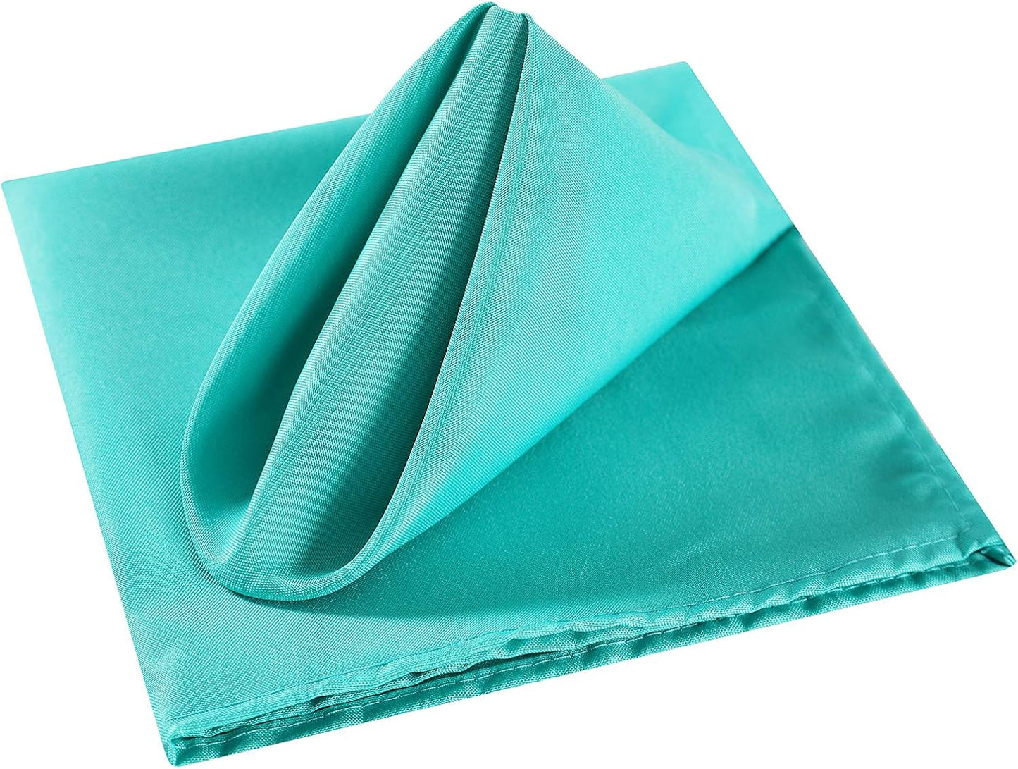 Cloth Napkins 17x17 inch Washable Polyester Dinner Napkins Soft Table Napkins for Wedding Party Dining Banquet(Turquoise,12PCS)