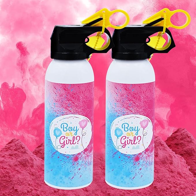 Gender Reveal Fire Extinguisher Color Smoke-Set of 2,Baby Revel Extinguishers Smoke for Boy or Girl Gender Reveal Ideas,Fire Extinguishers Pink or Blue Smoke for Gender Reveal Decorations