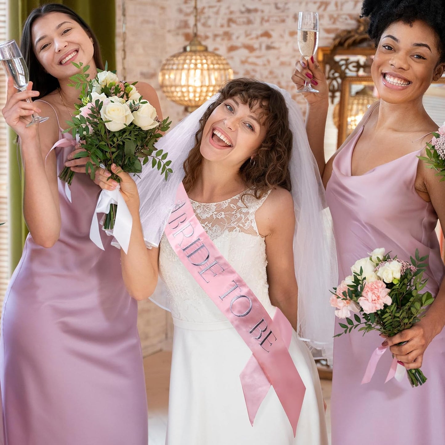 Elegant Bride to Be Sash Set – Embroidered Sash, Plain Veil & Temporary Tattoos – Bridal Shower Hen Night Bachelorette Party Accessories
