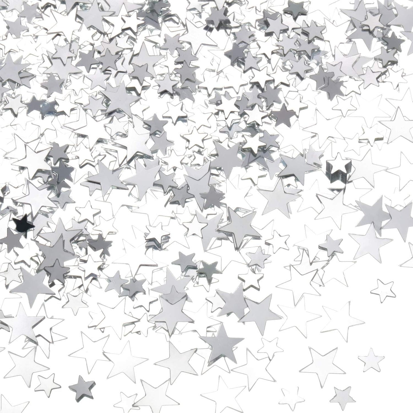 Hestya 60g Star Confetti Glitter Table Confetti Metallic Foil Stars for Christmas Party Wedding Festival Decorations(Silver,10mm and 6mm)