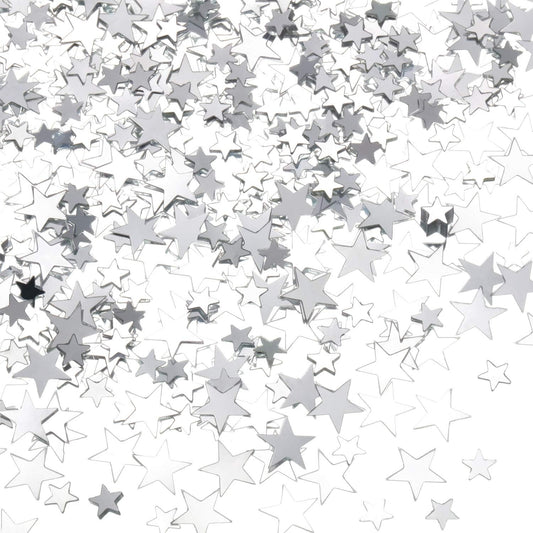 Hestya 60g Star Confetti Glitter Table Confetti Metallic Foil Stars for Christmas Party Wedding Festival Decorations(Silver,10mm and 6mm)