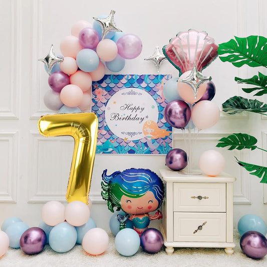 Smlpuame 40 inch Number Balloon 0-9 Gold Large Number 7 Balloons,Digital Balloons for Birthday Party Celebration Decorations Supplies, Helium Foil Number Balloons for Wedding Anniversary