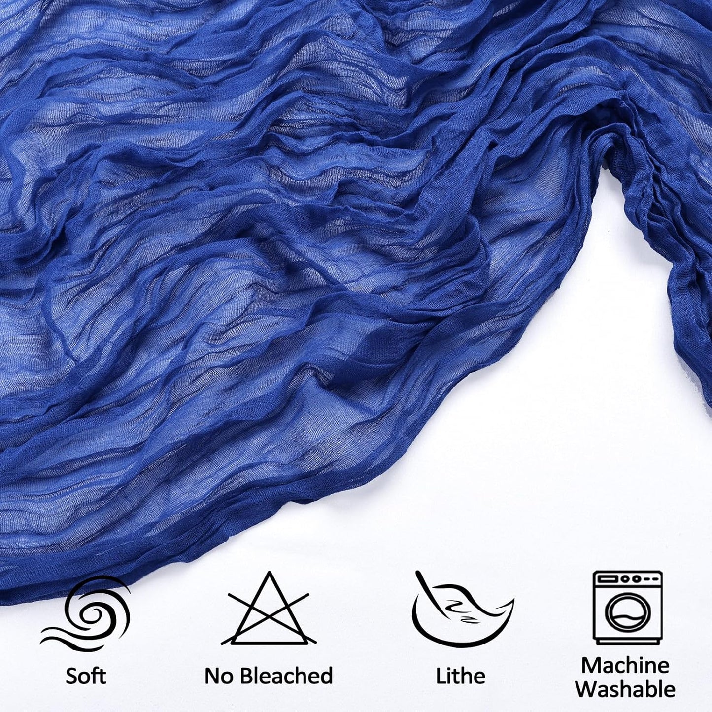 12 Pack 10FT Royal Blue Cheesecloth Table Runner 35x120 Inch Gauze Rustic Boho Table Runner Cheese Cloth for Wedding Decor Birthday Party Bridal Baby Shower Table Centerpiece Decoration