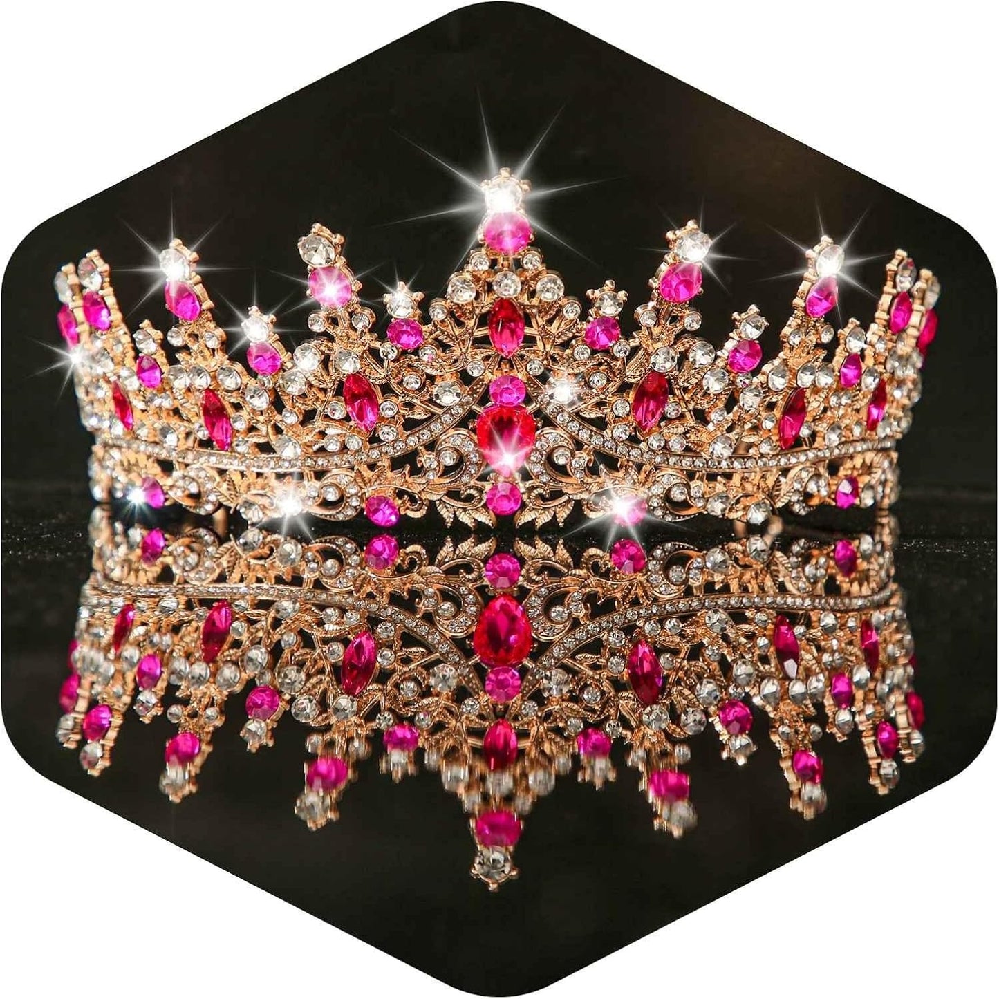Kamirola Crystal Crowns and Tiaras Headband for Girl or Women Birthday Party Wedding Prom Bridal Halloween Christmas （TR19）