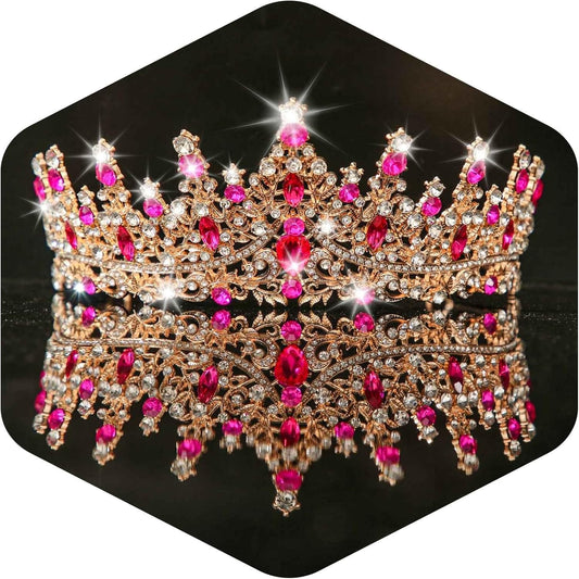 Kamirola Crystal Crowns and Tiaras Headband for Girl or Women Birthday Party Wedding Prom Bridal Halloween Christmas （TR19）