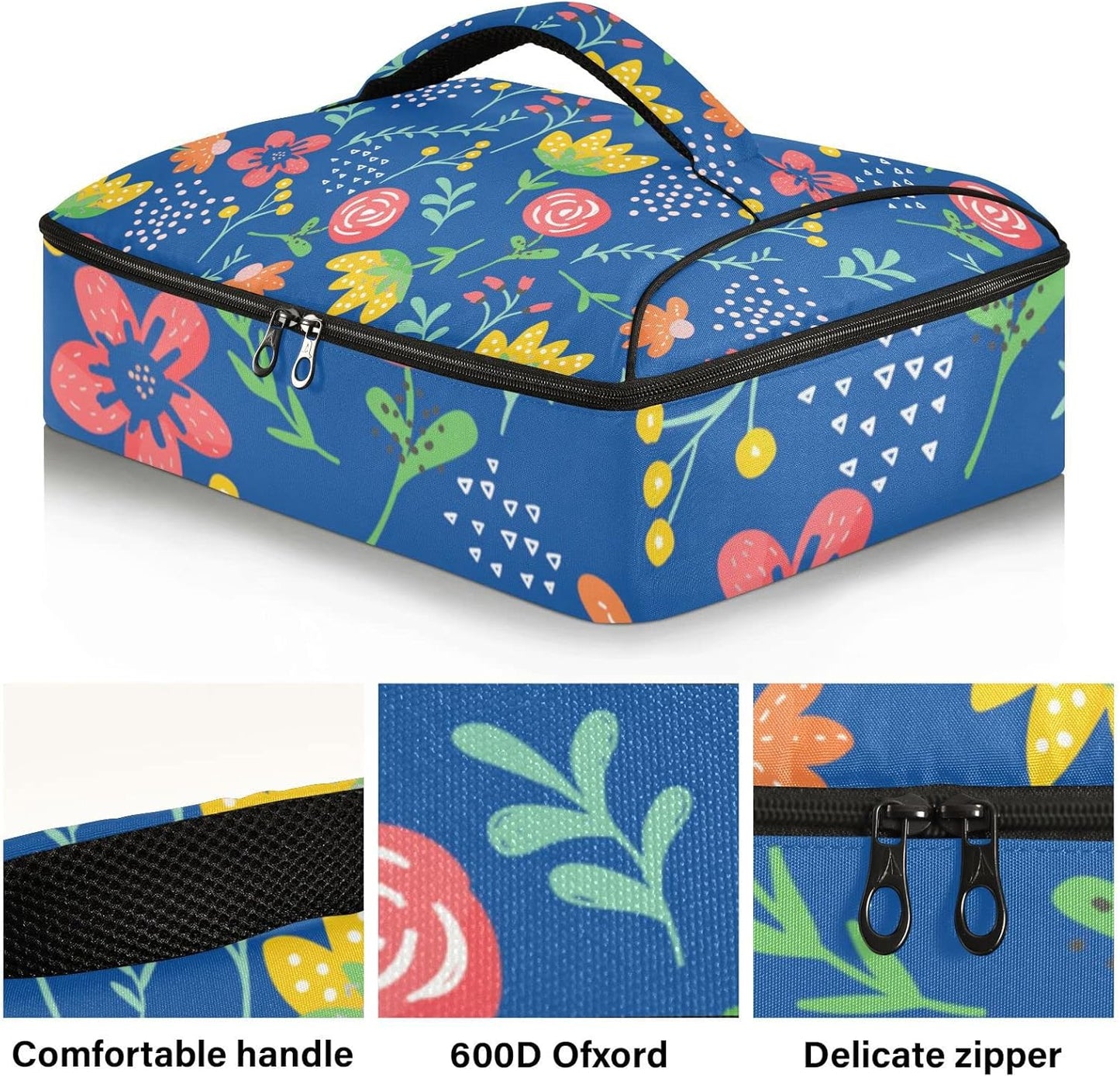 Casserole Carriers for Hot or Cold Food Reusable Casserole Dish Carrier Insulated Thermal Large Capacity Durable Perfect for Party Camping Family Gatherings Yellow Fish