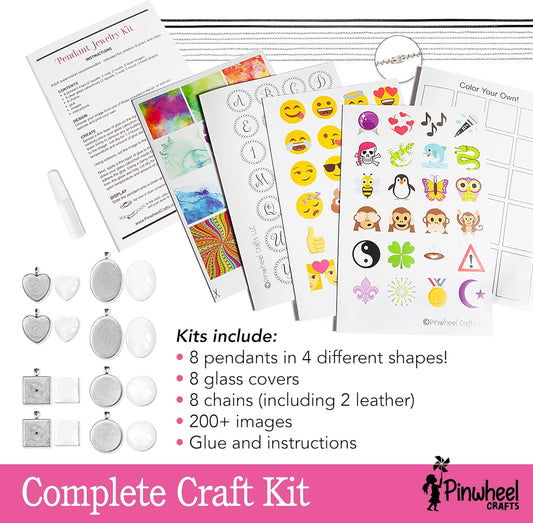 Pinwheel Crafts Pendant Jewelry Making Kit for Girls 8-12+ Years, Necklace and Bracelet Making Kit for Kids – Single Craft to Create Multiple Necklace & Bracelet for Teens with 200 Designs