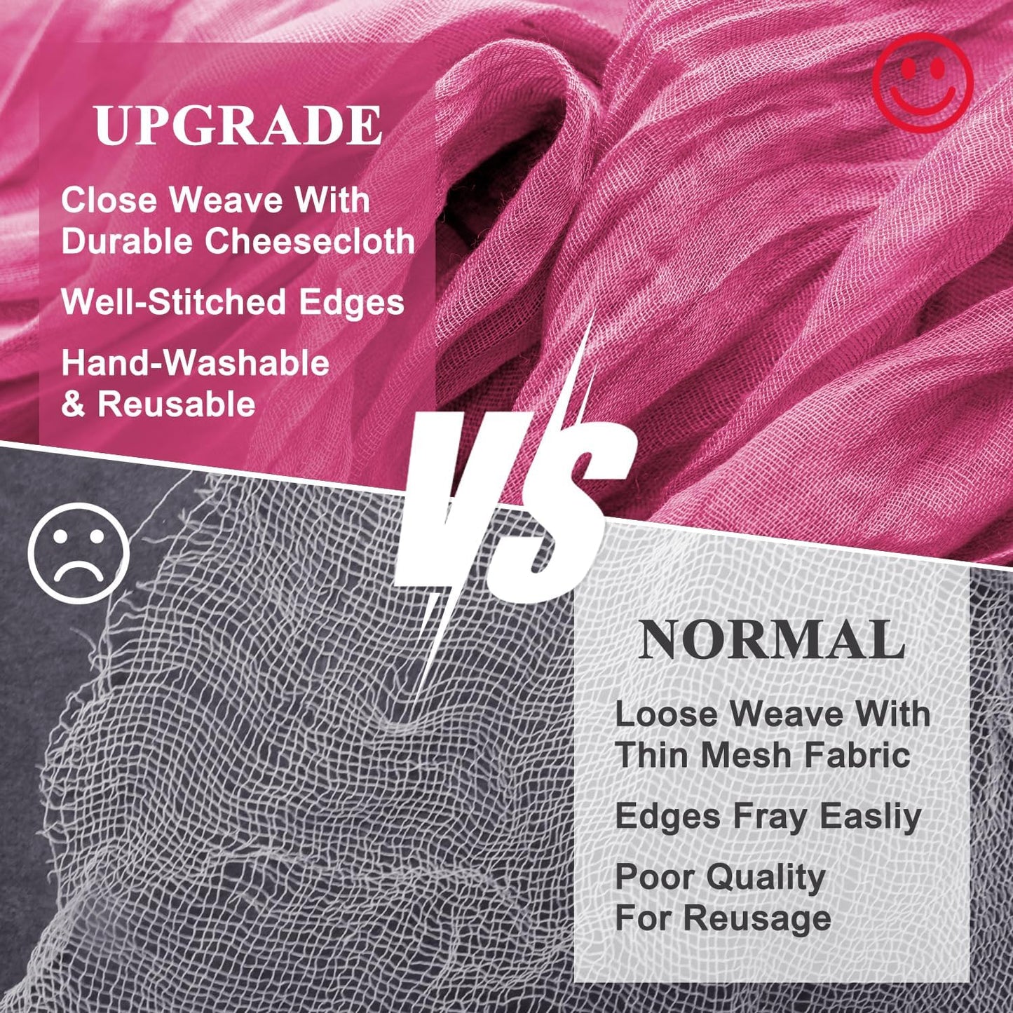 Wokceer Cheesecloth Table Runner 12Pack 10FT Deep Pink Boho Gauze Cheese Cloth Table Runner for Party Long Rustic Sheer Table Runners for Baby Bridal Shower Wedding Easter Table Decor
