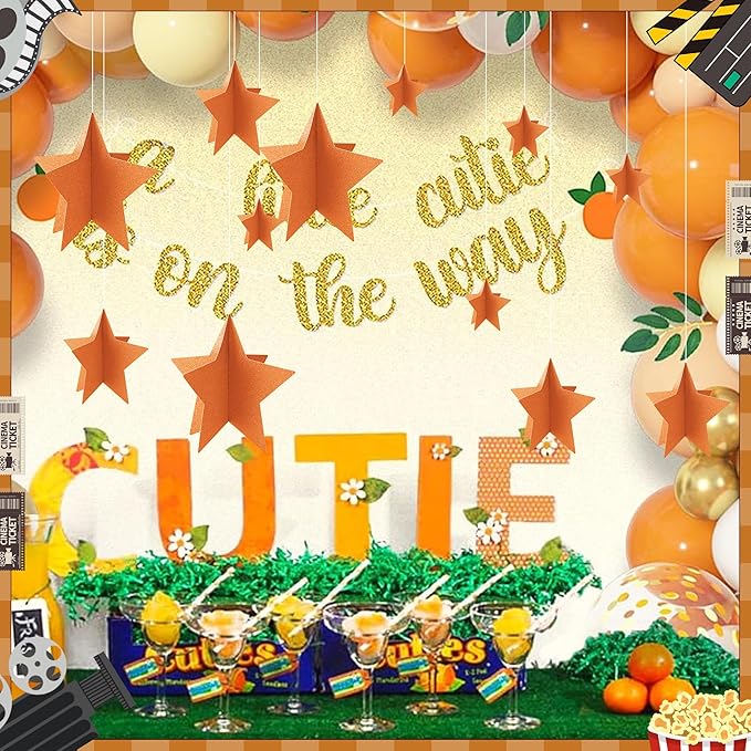 70 Pcs Orange Star Centerpieces for Party Birthday Fall Thanksgiving Decorations 3D Stars Table Decor 3 Sizes 8" 5" 3" Baby Bridal Shower Wedding Orange Friendsgiving Halloween Party Supplies
