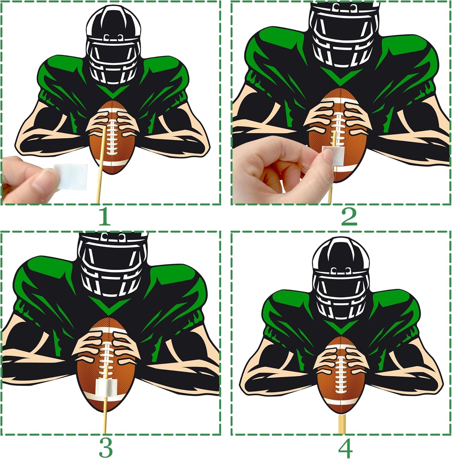 Football Birthday Party Centerpiece Sticks Rugby Ball Table Toppers Sports Theme Birthday Party Decoration Super Bowl Party Table Centerpieces for Football Touch Down Baby Shower Supplies