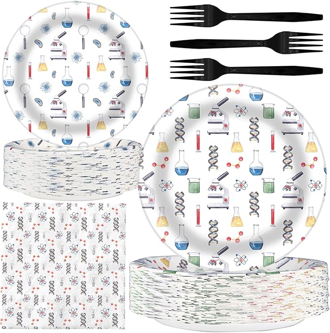 Science Party Decorations - Science Party Plates and Napkins for Kids Birthday Party, Serves 40 Guests