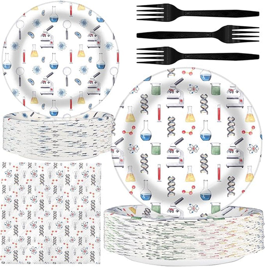 Science Party Decorations - Science Party Plates and Napkins for Kids Birthday Party, Serves 40 Guests