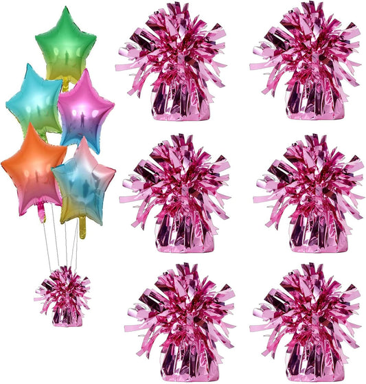 balloon weights are perfect for parties, birthdays, weddings. Each pack includes 6PCS durable weights that easily decorate balloons and elevate any celebration. (Pink)
