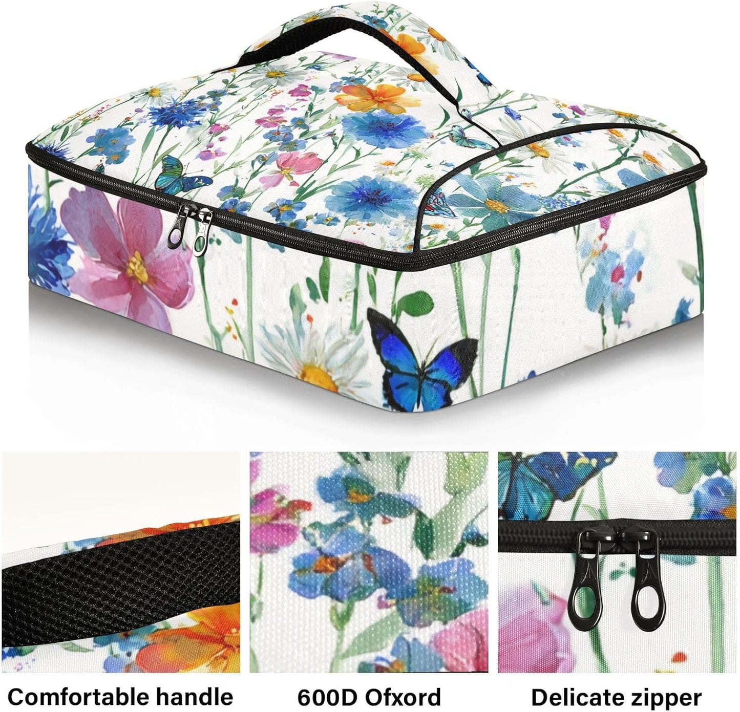 Casserole Carriers for Hot or Cold Food Reusable Casserole Dish Carrier Insulated Thermal Large Capacity Durable Perfect for Party Camping Family Gatherings Yellow Fish