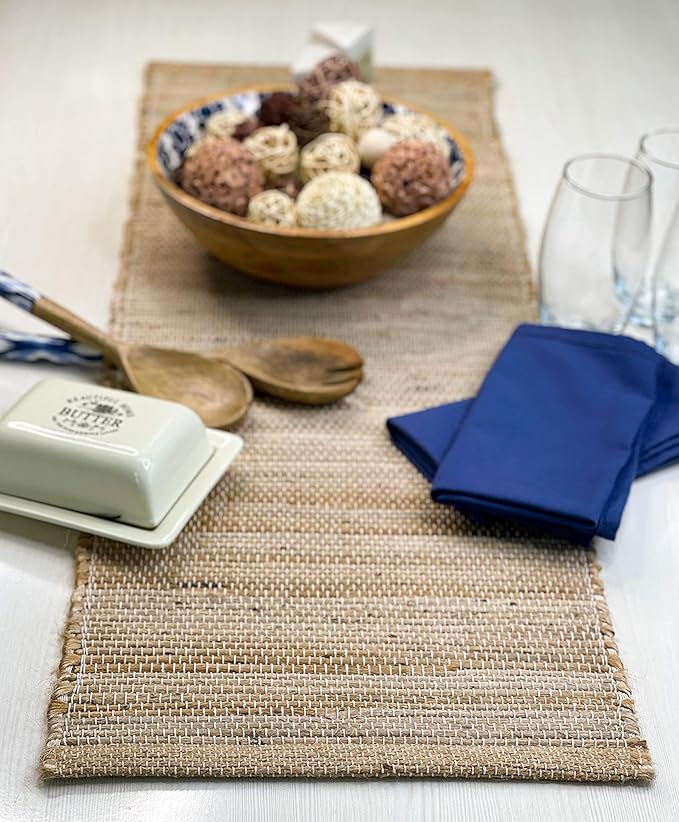 Chardin home Eco-Friendly Natural Jute/Hemp Hand Braided Table Runner, Size: 13''x48''.