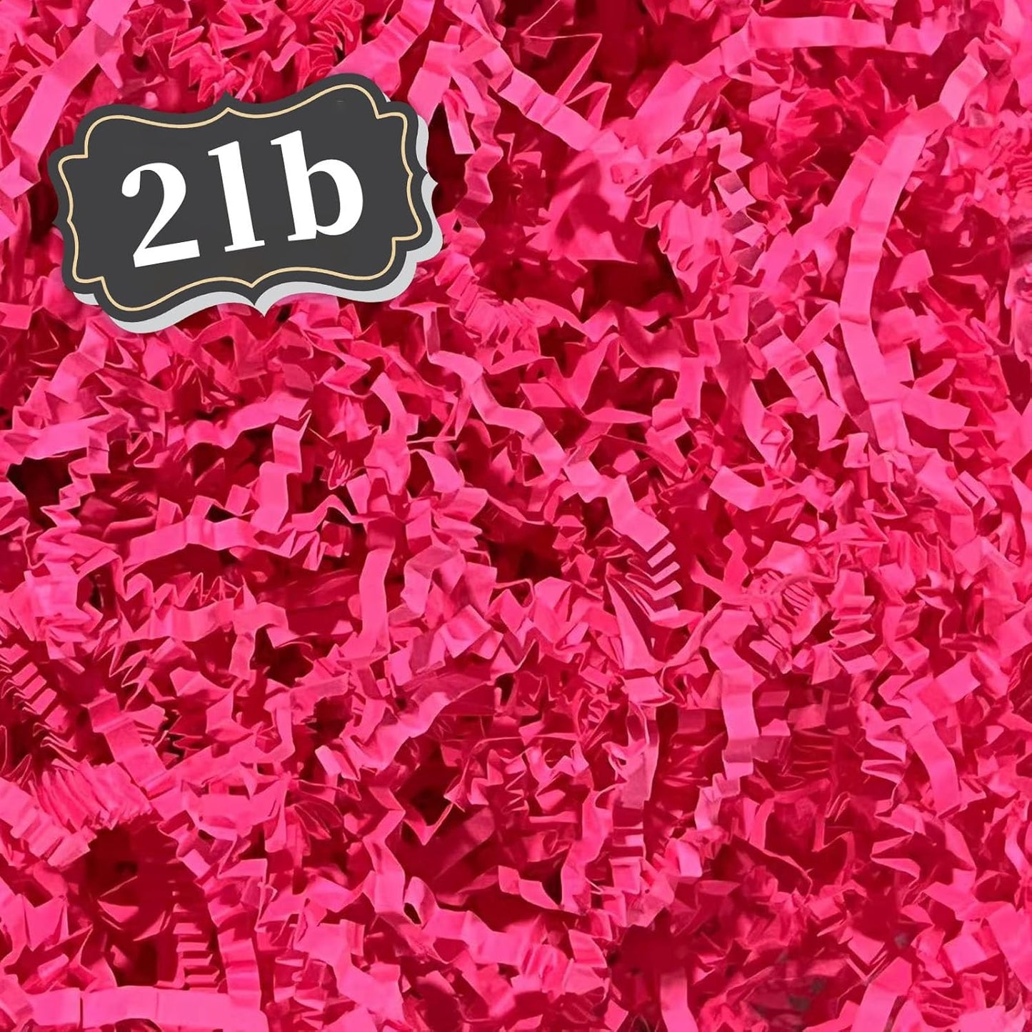 ZEBMOON 2 LB Hot Pink Crinkle Cut Paper Shred Filler Great for Gift Wrapping, Basket Filling, Birthday, Wedding, Halloween, Thanksgiving, Christmas Day, New Year Party Decorations Filling Supplies