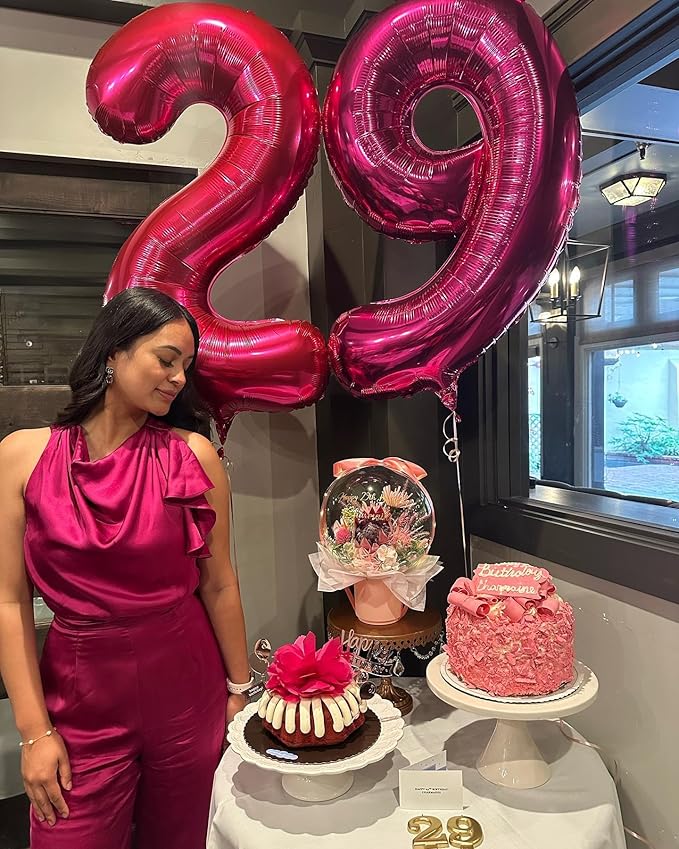 Hot Pink Number 9 Balloon 40 Inch, 9th Birthday Party Decorations for Children, Giant 9 Foil Balloon for Party Supplies