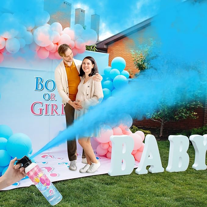 Gender Reveal Fire Extinguisher, 2 Pack Gender Reveal Ideas Gender Reveal Party Decorations Baby Girl Boy Reveal Party Ideas Gender Reveal Decor (Blue, Large)