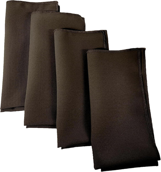LA Linen 4-Pack Poly Blend Napkins - Soft, Washable, Stain & Wrinkle Resistant - Dinner & Wedding Napkins - Brown, 18x18
