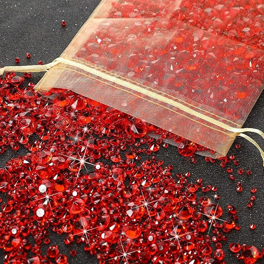 Valentine's Diamond Confetti, 4000pcs Red Heart Valentine's Party Table Decorations Happy Valentines Day Birthday Party Decor Supplies (diamond)
