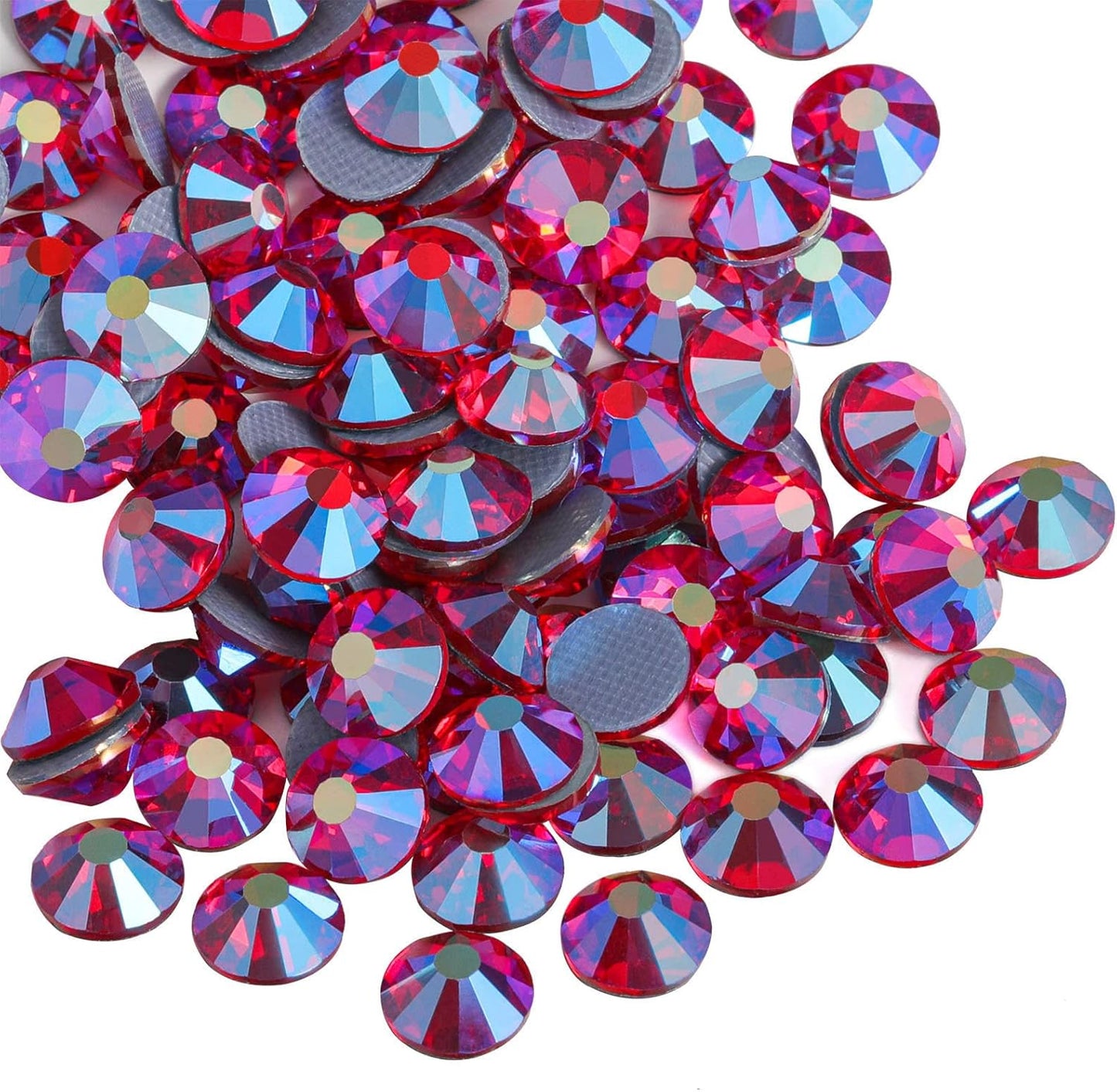 Beadsland Hotfix Rhinestones, 288pcs Flatback Crystal Rhinestones for Crafts Clothes DIY Decorations, Light Siam AB, SS30, 6.3-6.5mm