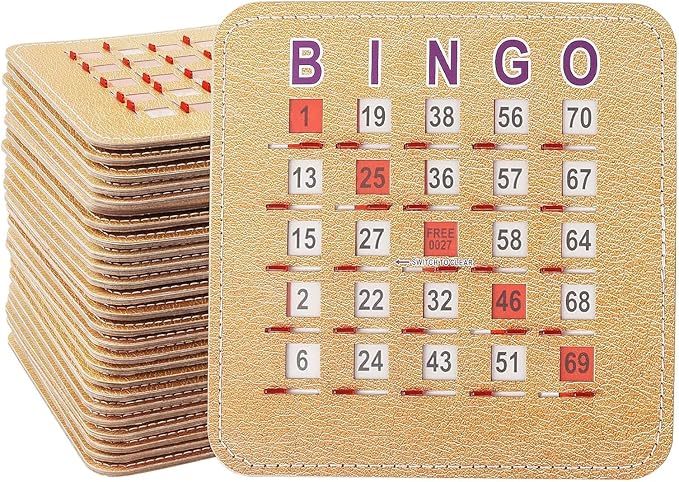 GSE Games & Sports Expert Shutter Bingo Cards, Finger-Tip Shutter Slide Bingo Cards, Easy-Read Large Print Bingo Cardboard with Sliding Windows