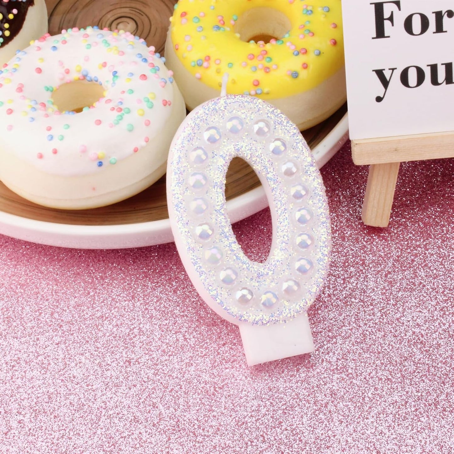 Birthday Candles, Number 3 Birthday Candle for Cake, Birthday Candles Sparklers with Holographic Colored Pearls, 3.35" Large Pearl Candles for Three Sweet Birthday Party Decoration Supplies