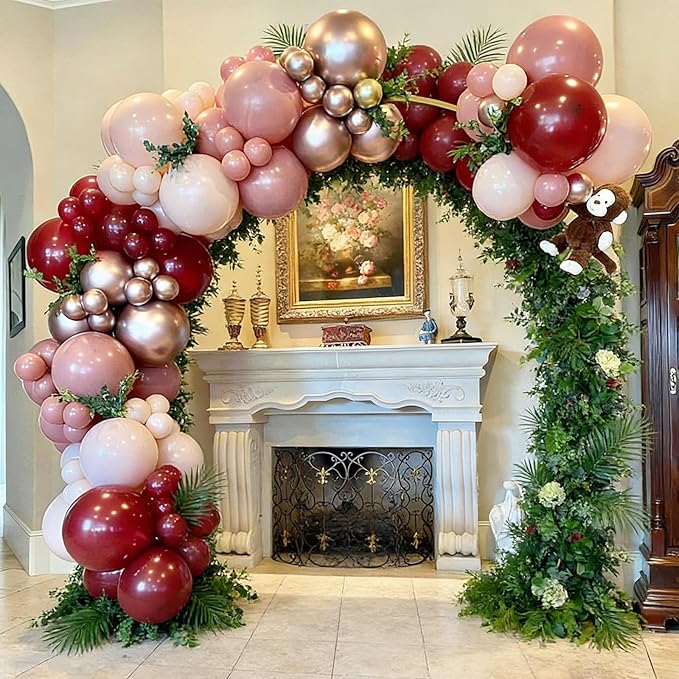 99pcs Burgundy Balloons, Different Sizes Burgundy Red Balloons 18/12/10/5 Inch Maroon Balloon Arch Kit for Anniversary Graduation Wedding Birthday Mother's Day Party Decorations