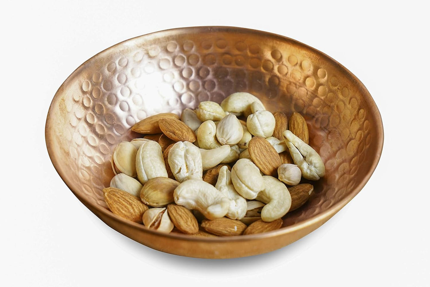 GoCraft Pure Copper Decorative Bowl | Hammered Finish Pure Copper Bowl for Nuts, Salad, Fruits & Kitchen Serving Purposes - 5" Dia & 2" Height (Small)
