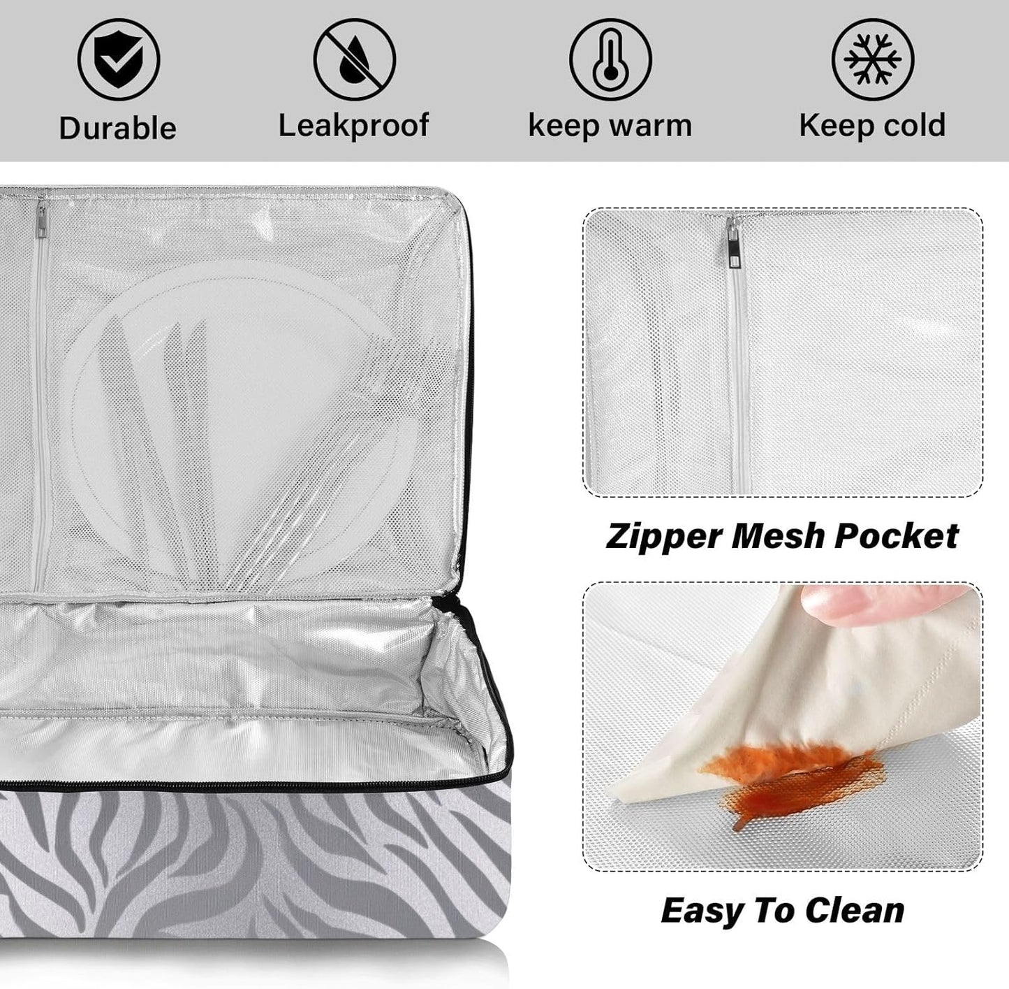 Casserole Carriers for Hot or Cold Food Reusable Casserole Dish Carrier Insulated Thermal Large Capacity Durable Perfect for Party Camping Family Gatherings Yellow Fish