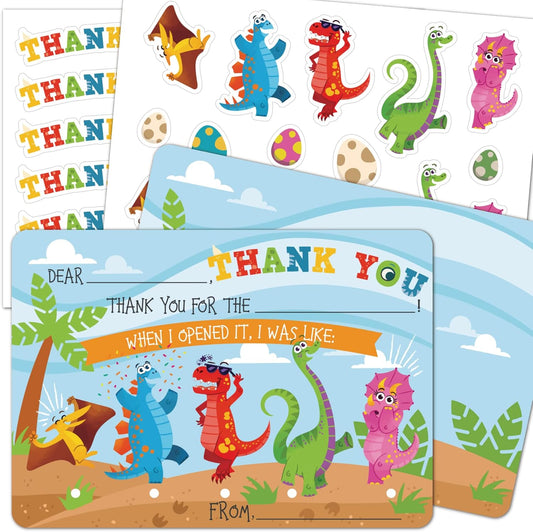 Gooji Customizable Thank You Cards, 4.25x6 inch, 25 Pieces, with Envelopes, for Kids